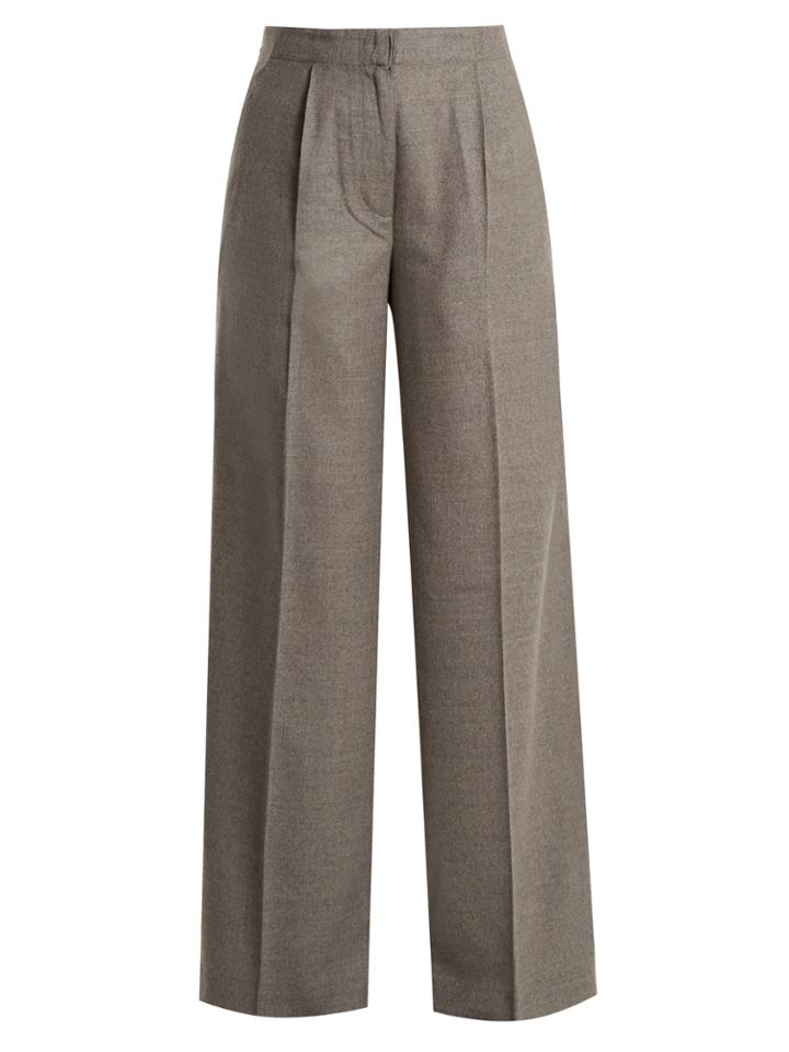 Elizabeth And James Etta High-rise Wide-leg Wool-blend Trousers