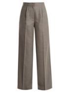 Elizabeth And James Etta High-rise Wide-leg Wool-blend Trousers