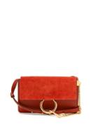Matchesfashion.com Chlo - Faye Small Suede And Leather Shoulder Bag - Womens - Red