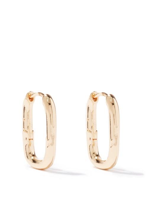 Fallon - Square-link Hoop Earrings - Womens - Yellow Gold