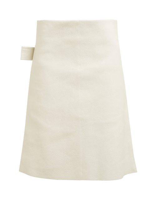 Matchesfashion.com Bottega Veneta - Leather Pencil Skirt - Womens - Ivory