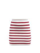 Matchesfashion.com Balmain - Striped Knitted Mini Skirt - Womens - Red White