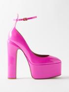 Valentino Garavani - Tan-go 155 Patent-leather Platform Pumps - Womens - Pink