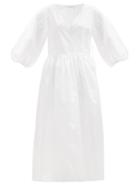 Matchesfashion.com Cecilie Bahnsen - Hella Fil-coup Midi Wrap Dress - Womens - White