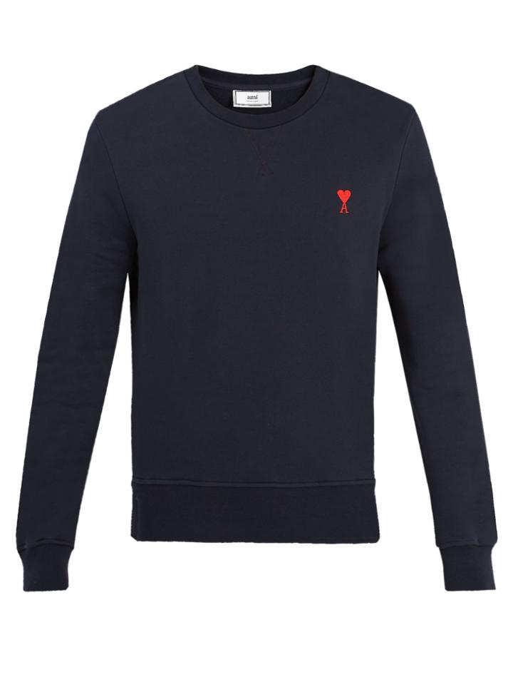 Ami De Coeur-embroidered Wool Sweatshirt