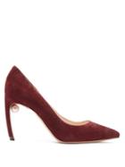 Matchesfashion.com Nicholas Kirkwood - Mira Pearl Heeled Suede Pumps - Womens - Burgundy