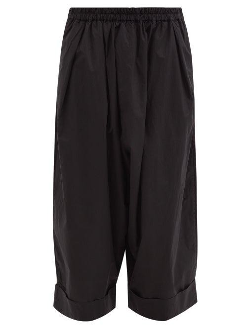 Toogood - Baker Cropped Cotton-poplin Wide-leg Trousers - Mens - Black
