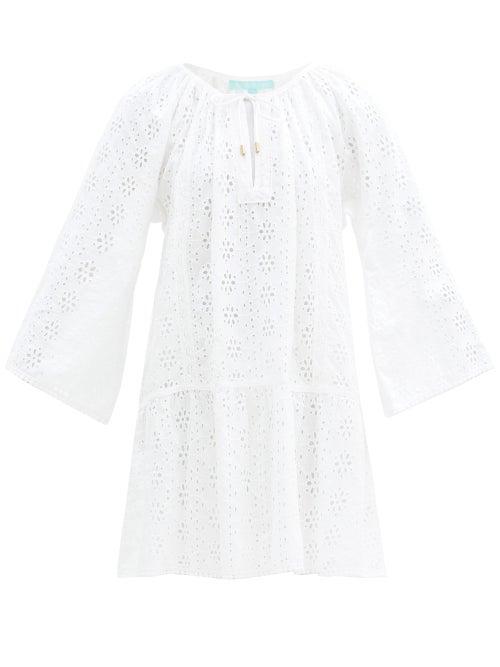 Matchesfashion.com Melissa Odabash - Corina Broderie-anglaise Cotton Dress - Womens - White