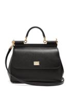 Matchesfashion.com Dolce & Gabbana - Sicily Medium Dauphine Leather Bag - Womens - Black