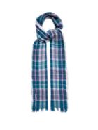 Isabel Marant - Dash Checked Wool-blend Scarf - Womens - Blue Multi