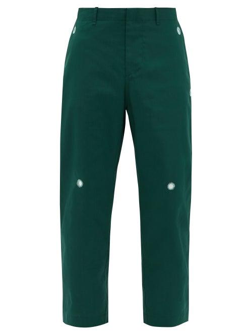 Matchesfashion.com Craig Green - Mirrorwork Poplin Straight-leg Trousers - Mens - Green