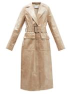 Stand Studio - Vada Belted Coated Faux-leather Coat - Womens - Beige