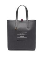 Matchesfashion.com Thom Browne - Tricolour-striped Wool And Leather Tote Bag - Mens - Grey