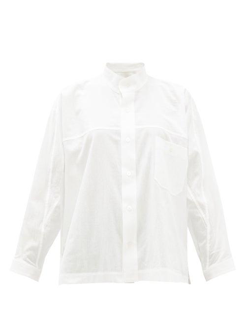 Matchesfashion.com Issey Miyake - Stand-collar Cotton Shirt - Womens - White