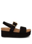 Matchesfashion.com Prada - Suede Double Strap Flatform Sandals - Womens - Black