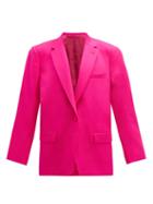 Matchesfashion.com The Attico - Single Breasted Wool Blend Twill Blazer - Womens - Fuchsia