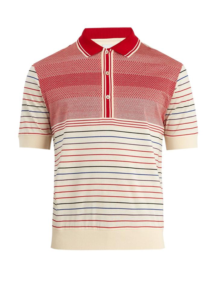Paul Smith Striped Cotton-knit Polo Shirt
