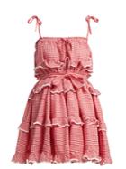 Innika Choo Gingham-print Tiered-ruffle Cotton Dress