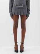 16arlington - Nimue Pleated Mini Skirt - Womens - Dark Grey