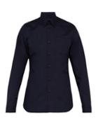 Matchesfashion.com Prada - Cotton Poplin Shirt - Mens - Navy
