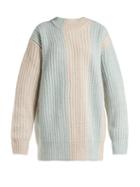 Matchesfashion.com Calvin Klein 205w39nyc - Striped Mohair Blend Sweater - Womens - Light Blue