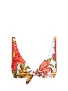 Matchesfashion.com Mara Hoffman - Rio Knotted Floral Print Bikini Top - Womens - White Multi