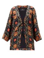 Matchesfashion.com Etro - Campeiro Floral-print Silk-blend Jacket - Womens - Black Red