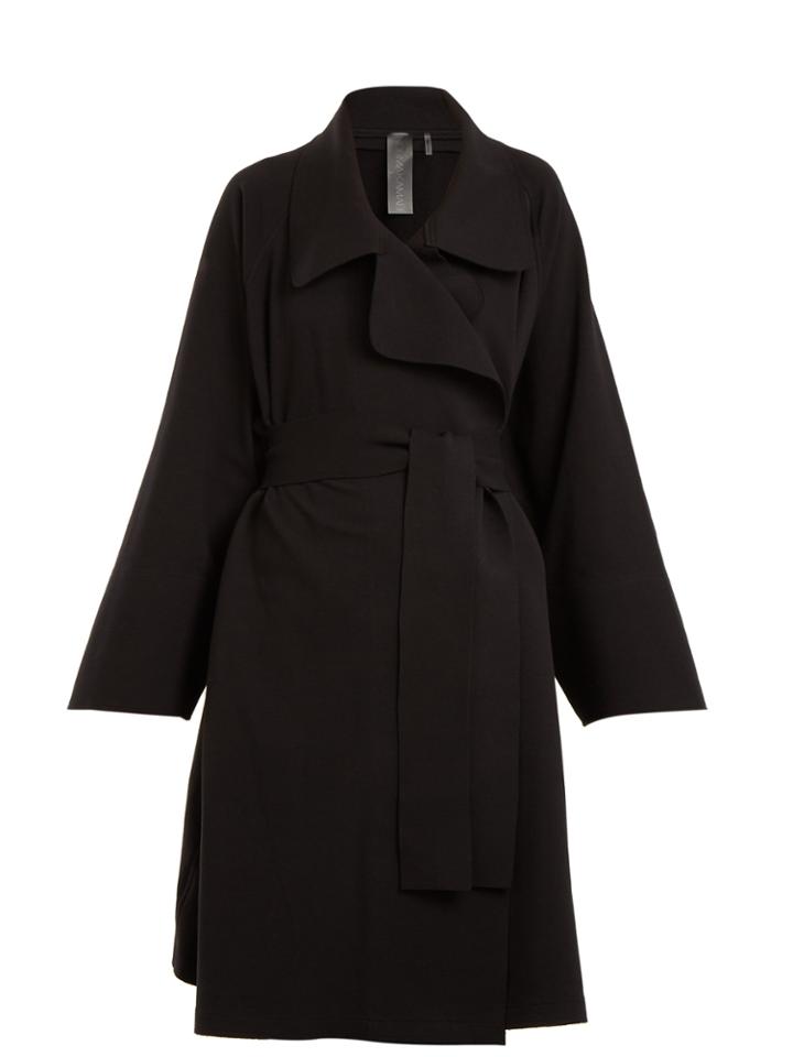 Norma Kamali Notch-lapel Cotton-blend Jersey Coat