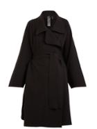 Norma Kamali Notch-lapel Cotton-blend Jersey Coat
