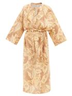 Mara Hoffman - Lysa Printed Linen Midi Dress - Womens - Yellow Print