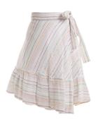 Matchesfashion.com Apiece Apart - Tamarind Cotton Blend Asymmetric Wrap Skirt - Womens - White Stripe