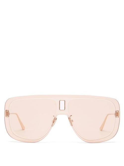 Matchesfashion.com Dior - Ultradior Aviator Acetate Sunglasses - Womens - Pink