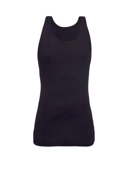 Matchesfashion.com Bottega Veneta - Twist-back Cotton-blend Ribbed Tank Top - Mens - Black