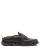 Matchesfashion.com Thom Browne - Backless Grained-leather Penny Loafers - Mens - Black
