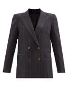 Blaz Milano - Ferien Everynight Double-breasted Striped Blazer - Womens - Navy Stripe