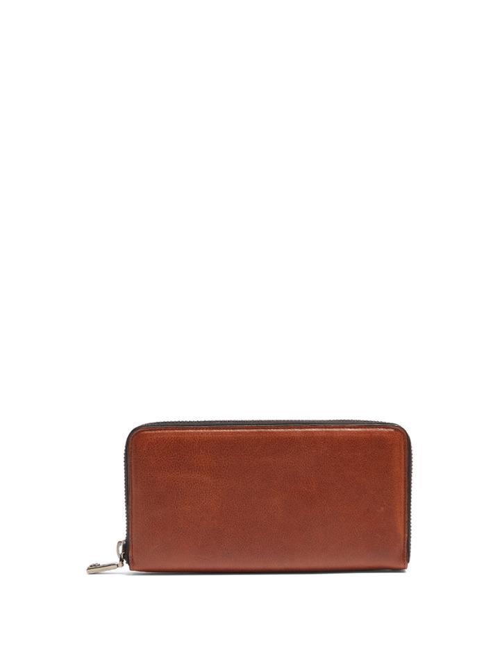 Brioni Zip-around Leather Wallet