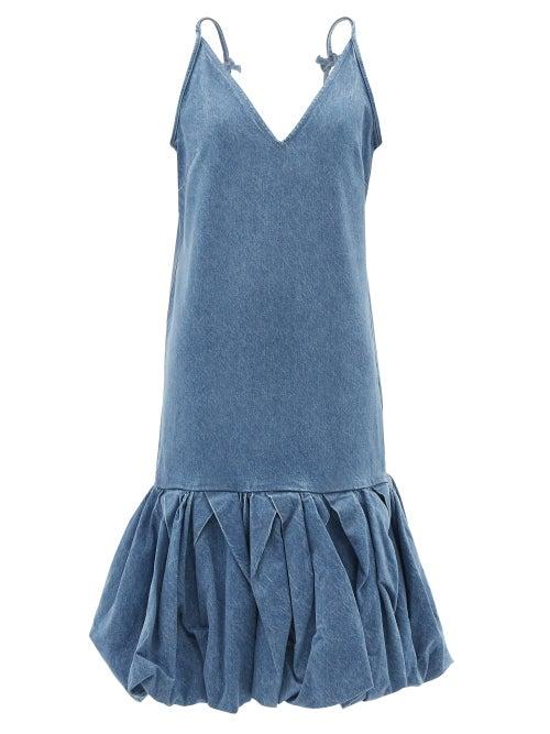 Marques'almeida - V-neck Denim Dress - Womens - Light Denim