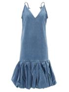 Marques'almeida - V-neck Denim Dress - Womens - Light Denim