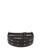 Matchesfashion.com Charles & Ron - Charles & Ron X Khushboo Studded Leather Belt - Womens - Black