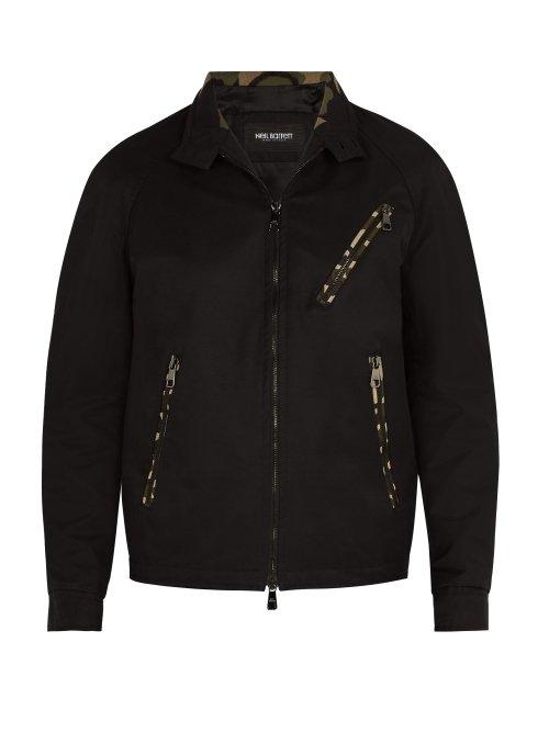 Matchesfashion.com Neil Barrett - Camouflage Trimmed Bomber Jacket - Mens - Black