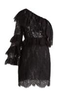 Matchesfashion.com Dundas - One Shoulder Lace Mini Dress - Womens - Black