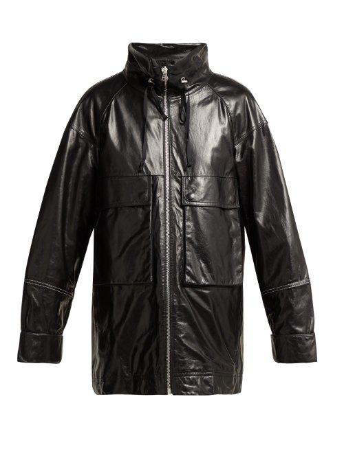Matchesfashion.com Helmut Lang - Leather Anorak Jacket - Womens - Black