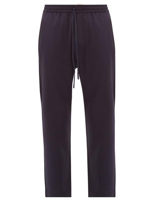 Matchesfashion.com Barena Venezia - Bativoga Drawstring-waist Wool Trousers - Mens - Navy