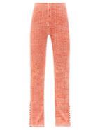 Matchesfashion.com Live The Process - Kickflared Buttoned-cuff Jersey Track Pants - Womens - Orange Multi