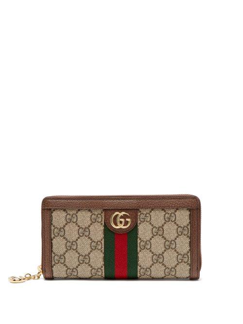 Matchesfashion.com Gucci - Ophidia Gg Supreme Leather Wallet - Womens - Beige Multi