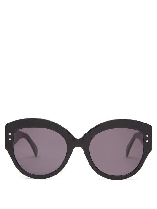 Matchesfashion.com Alaa Eyewear - Embellished Oversized Cat-eye Acetate Sunglasses - Womens - Black