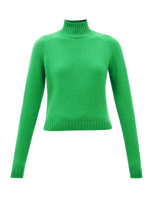 The Elder Statesman - High-neck Cashmere Sweater - Womens - Green