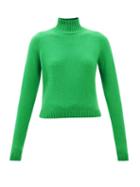 The Elder Statesman - High-neck Cashmere Sweater - Womens - Green
