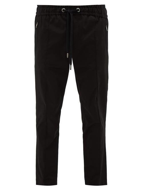 Matchesfashion.com Dolce & Gabbana - Pintucked Cotton-gabardine Track Pants - Mens - Black