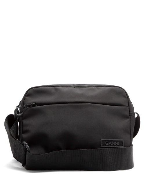 Matchesfashion.com Ganni - Logo-patch Recycled-canvas Bag - Womens - Black